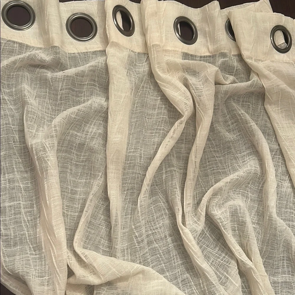 Cream Curtains with Black Grommet Accents